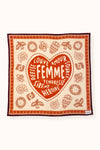 Petit foulard carré Mamavida Mummy Fire Apaches – cœurs rouges et bord bordeaux
