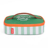 Snack et lunch bag rayé vert Hello Hossy avec fermeture zippée orange et poignée