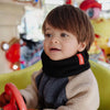 Snood enfant Hello Hossy Cocoon Blacky noir tricoté avec doublure douce blanche