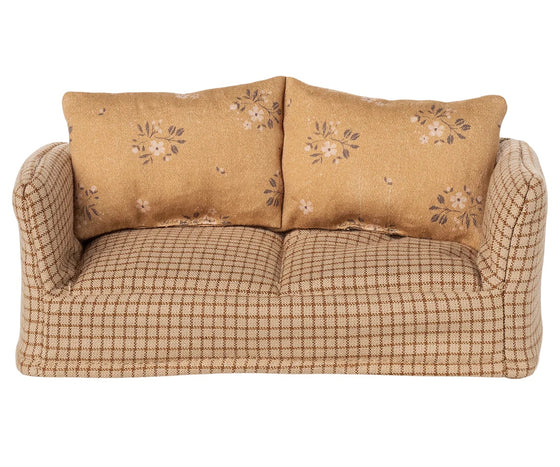 sofa Maileg souris moutarde à fleurs
