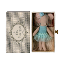  Souris danseuse Maileg Petite Sœur en robe bleue avec lit Daybed dans sa boîte