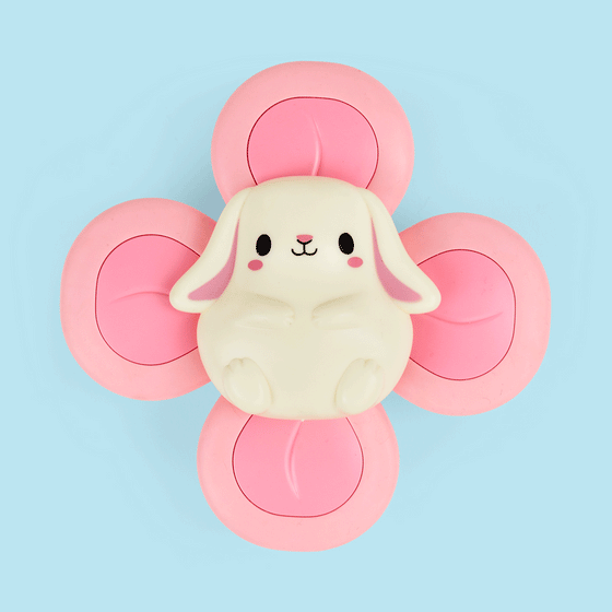 Jouet sensoriel bébé Spinner Bunny Tiger Tribe – ventouse d’éveil lapin rose