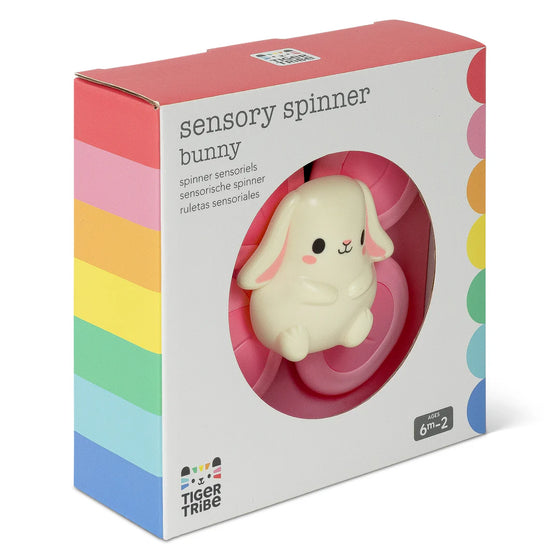 Jouet sensoriel bébé Spinner Bunny Tiger Tribe – ventouse d’éveil lapin rose