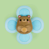 Jouet sensoriel bébé Spinner Ours Tiger Tribe – ventouse d’éveil ourson bleu
