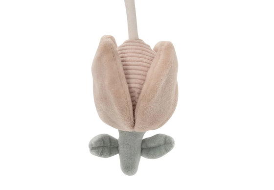 Spirale d’activités bébé Jollein Lovely Birds – jouet sensoriel en tissu pour poussette avec oiseau, fleur et miroir