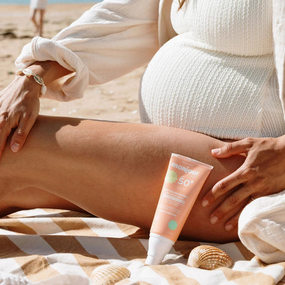 Spray solaire Monjour SPF50+ pour bébé, enfant et famille – ingrédients naturels apaisants