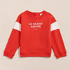 Sweat pour enfant "Le Grand Amour" rouge Emoi Emoi.