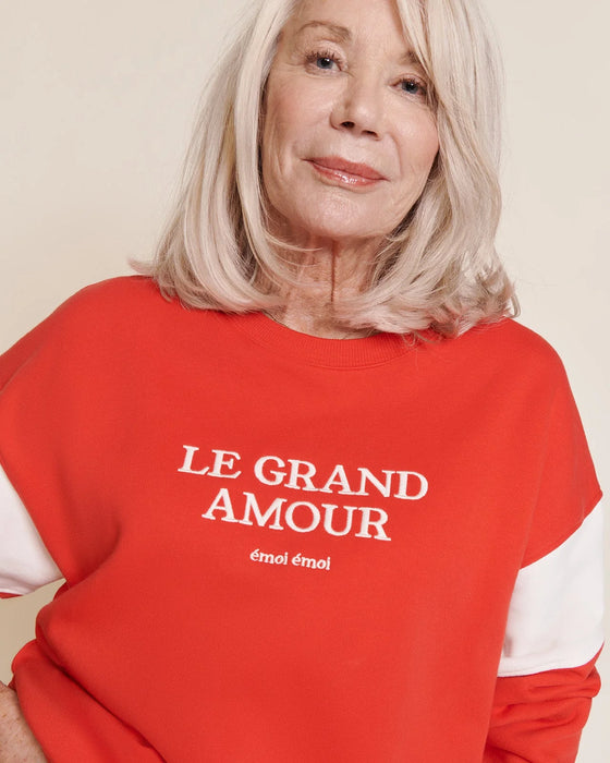 Sweat femme Le Grand amour rouge, Emoi Emoi.