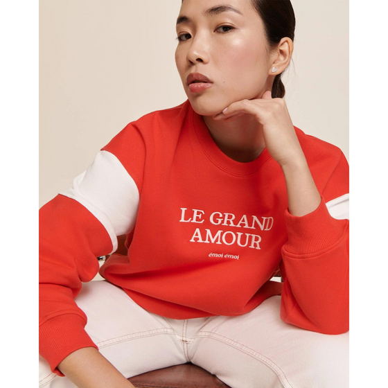 Sweat femme Le Grand Amour rouge, Emoi Emoi.