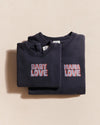 Sweat Mama Love femme en coton bio garment dye gris délavé - Émoi Émoi.