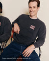 Sweat Papa Cool homme en coton bio garment dye gris délavé - Émoi Émoi.