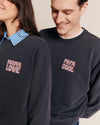 Sweat Papa Cool homme en coton bio garment dye gris délavé - Émoi Émoi.