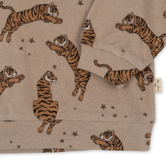 Sweat itty en coton éponge, motif tigre, marque Konges Slojd.
