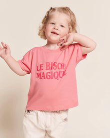  T-shirt enfant "Le Bisou Magique" - Framboise - Emoi Emoi