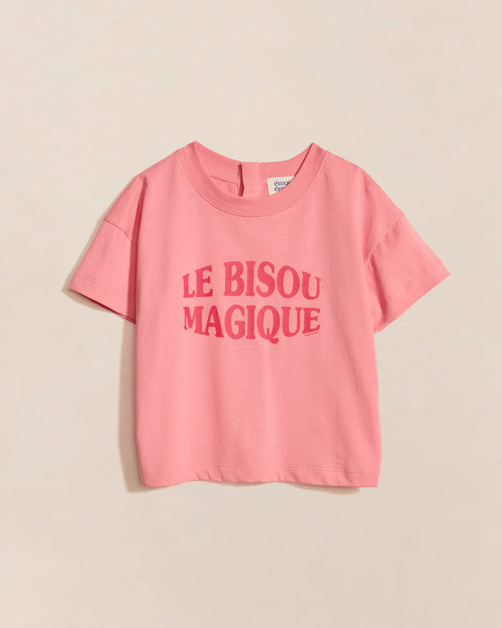 T-shirt enfant "Le Bisou Magique" - Framboise - Emoi Emoi