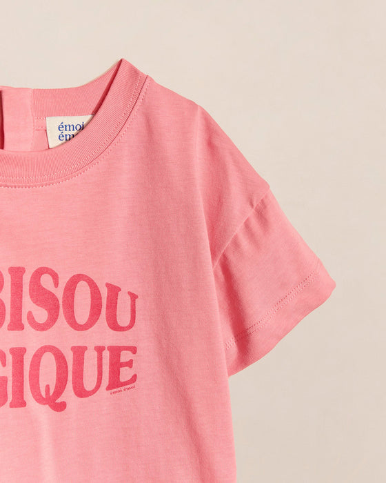 T-shirt enfant "Le Bisou Magique" - Framboise - Emoi Emoi