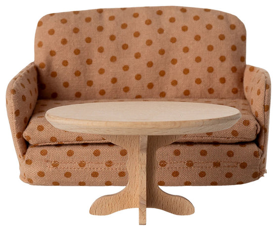 Table basse ovale Maileg en bois – mobilier miniature pour maison de poupée