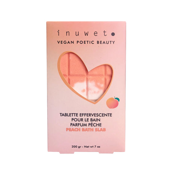 Tablette de bain effervescente rose parfum pêche Inuwet