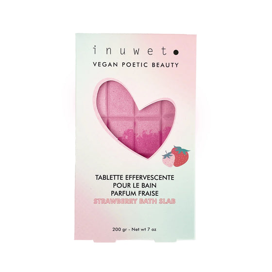 Tablette de bain effervescente rose parfum fraise Inuwet