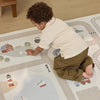 Tapis de jeu enfant avec circuit route train ville et véhicules