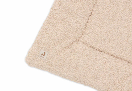 Tapis de parc Jollein 100x100 cm bouclé Naturel – tapis bébé moelleux et doux pour parc ou coin jeu