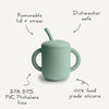 Tasse avec anses et paille en silicone motif baleine Mushie - sans BPA