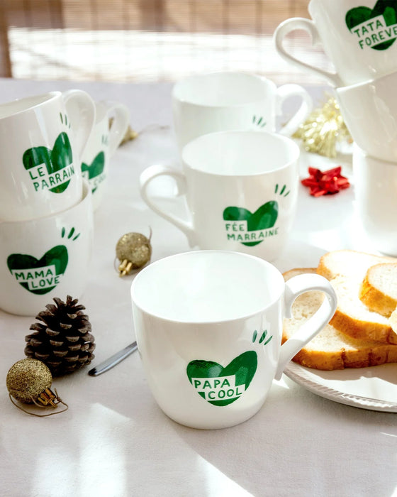 Tasse Mama love coeur vert Emoi Emoi. Cadeau fête des mères.