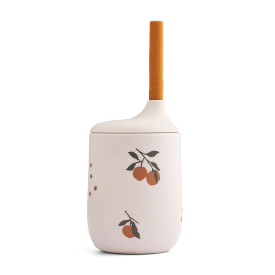 Gobelet avec paille Ellis - Peach / Sandy - Liewood