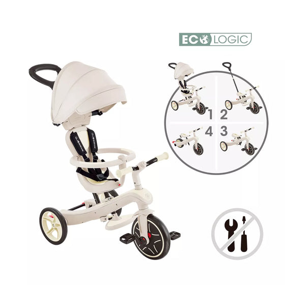 Tricycle évolutif éco 4-en-1 Globber beige coconut