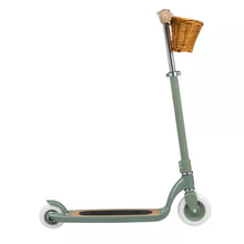  Trottinette 2 roues Banwood vert forêt - trottinette enfant design avec panier en osier
