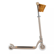  Trottinette 2 roues Banwood beige - trottinette enfant design avec panier en osier