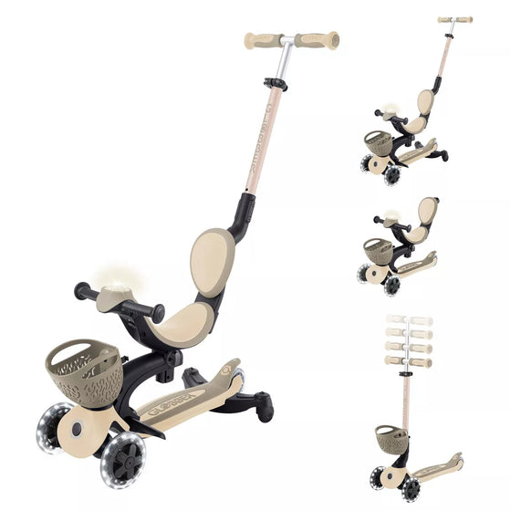 Trottinette évolutive Go Up - Baby lights 360° - Taupe - Globber
