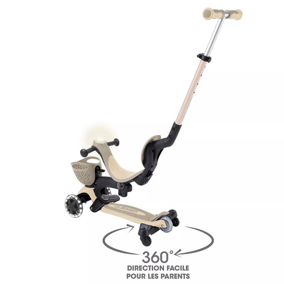 Trottinette évolutive Go Up - Baby lights 360° - Taupe - Globber