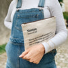 Trousse en coton avec impression humoristique "Définition Maman" – Family Impact Stories