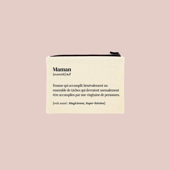 Trousse en coton avec impression humoristique "Définition Maman" – Family Impact Stories