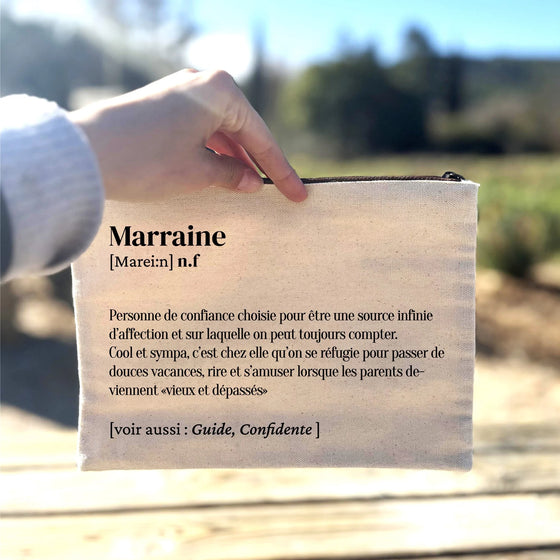 Trousse définition Marraine - idée cadeau marraine originale