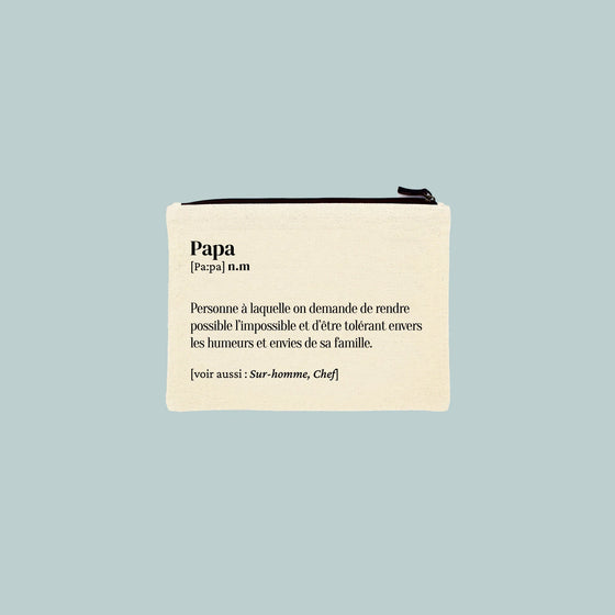 Trousse coton avec impression "Définition Papa" humoristique – Family Impact Stories
