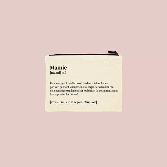 Trousse coton écru avec message drôle pour mamie – Family Impact Stories