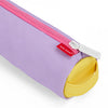 Trousse Hello Hossy mini mauve avec fermeture rose et extrémités jaunes