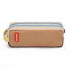 Trousse Hello Hossy Mini Walnut beige et marron avec deux fermetures zippées bleues