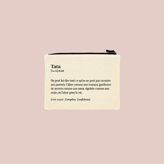 Trousse écrue citation Tata – cadeau original Family Impact Stories