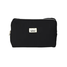  Trousse de toilette effet lin noir en gaze de coton - Bebel