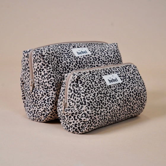trousse de toilette léopard effet lin Léo Beige Bebel