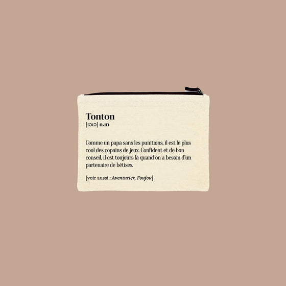 Trousse écrue avec définition humoristique Tonton – Family Impact Stories