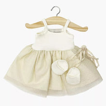  Robe tutu Rosella Milk Doré Minikane avec chaussons assortis pour poupée 34 cm