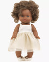 Robe tutu Rosella Milk Doré Minikane avec chaussons assortis pour poupée 34 cm