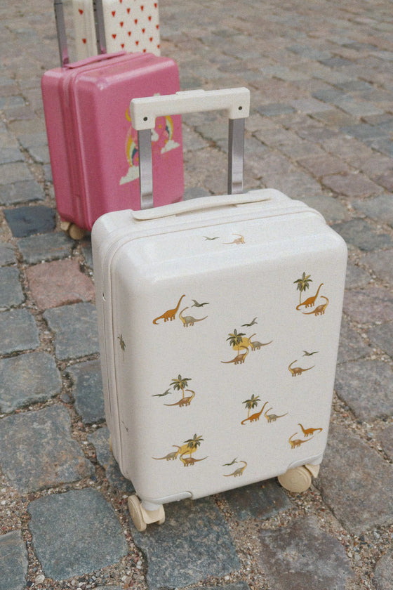 Valise cabine enfant Konges Sløjd imprimé dinosaures – bagage rigide à roulettes