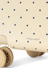 Valise cabine enfant Konges Sløjd motif Cerises Navy Dot avec roulettes, poignée télescopique et serrure TSA