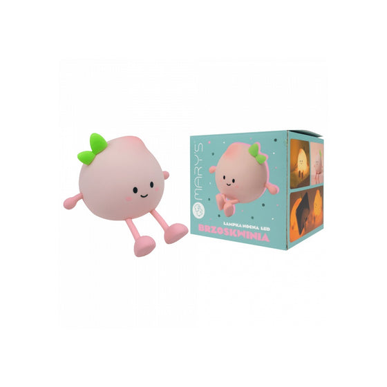 Veilleuse rechargeable pêche rose avec feuille verte – Mary’s