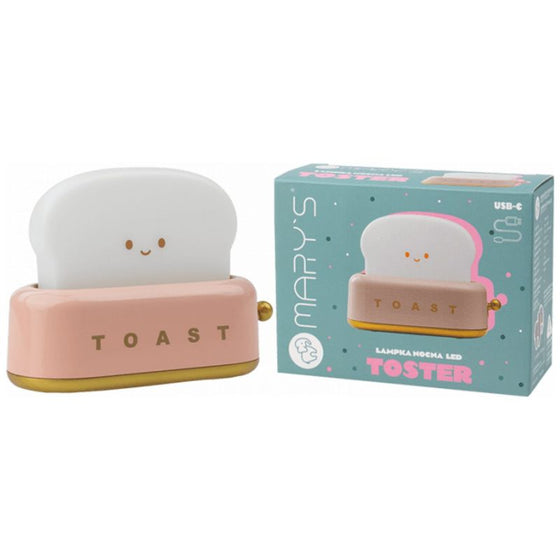 Veilleuse rechargeable toaster rose avec tranche de pain lumineuse – Mary’s